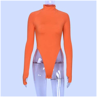 Galaxy Orange/Finger Crop/ Hips Crop/ Sexy Hips/Long Sleeve/Neon/Black Light
